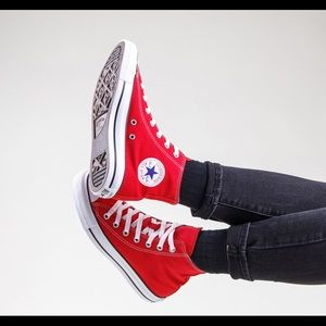 Red High Top Chuck Taylor Converse